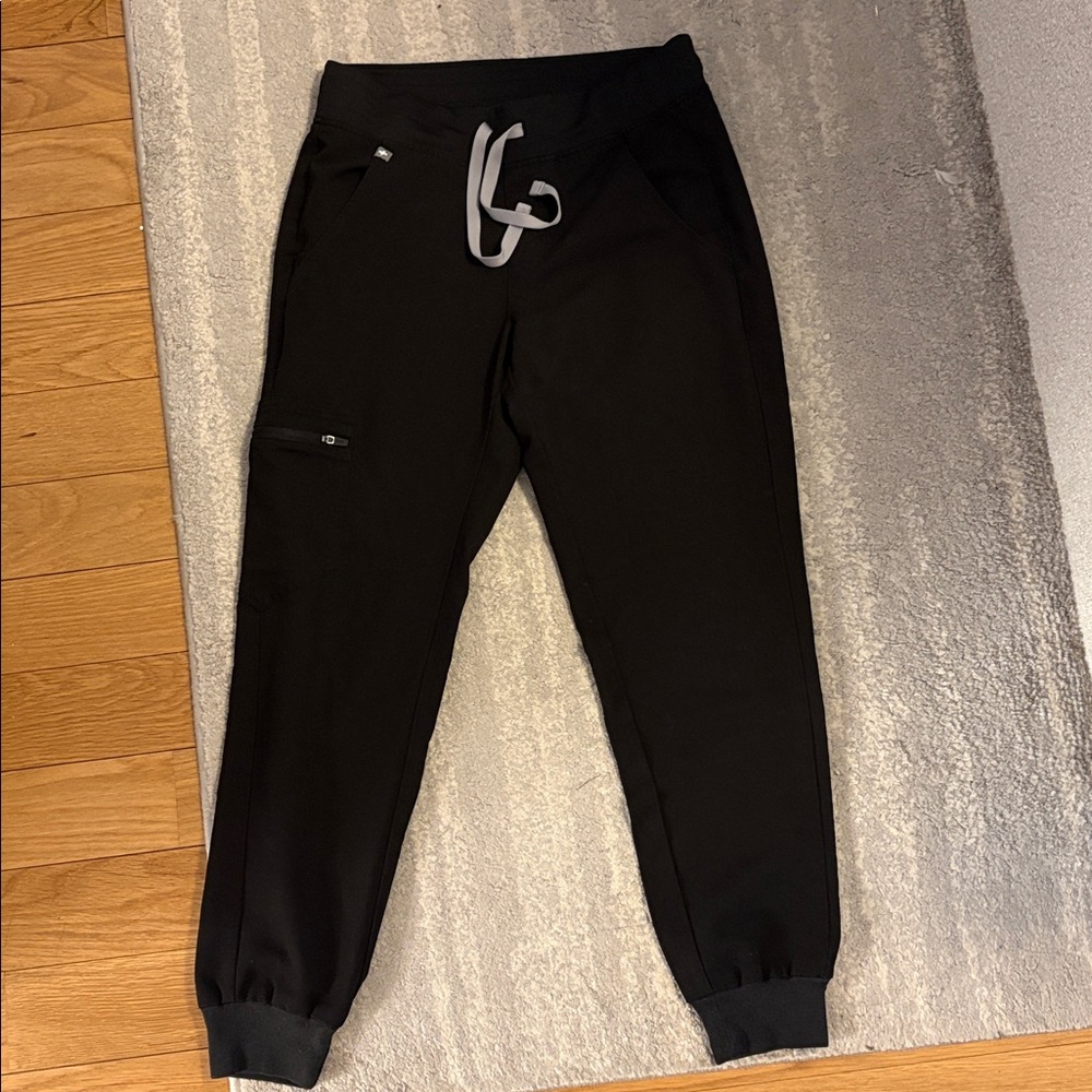 Figs High Waisted Zamora Black Scrub Pants XS petite - Picture 5 of 6